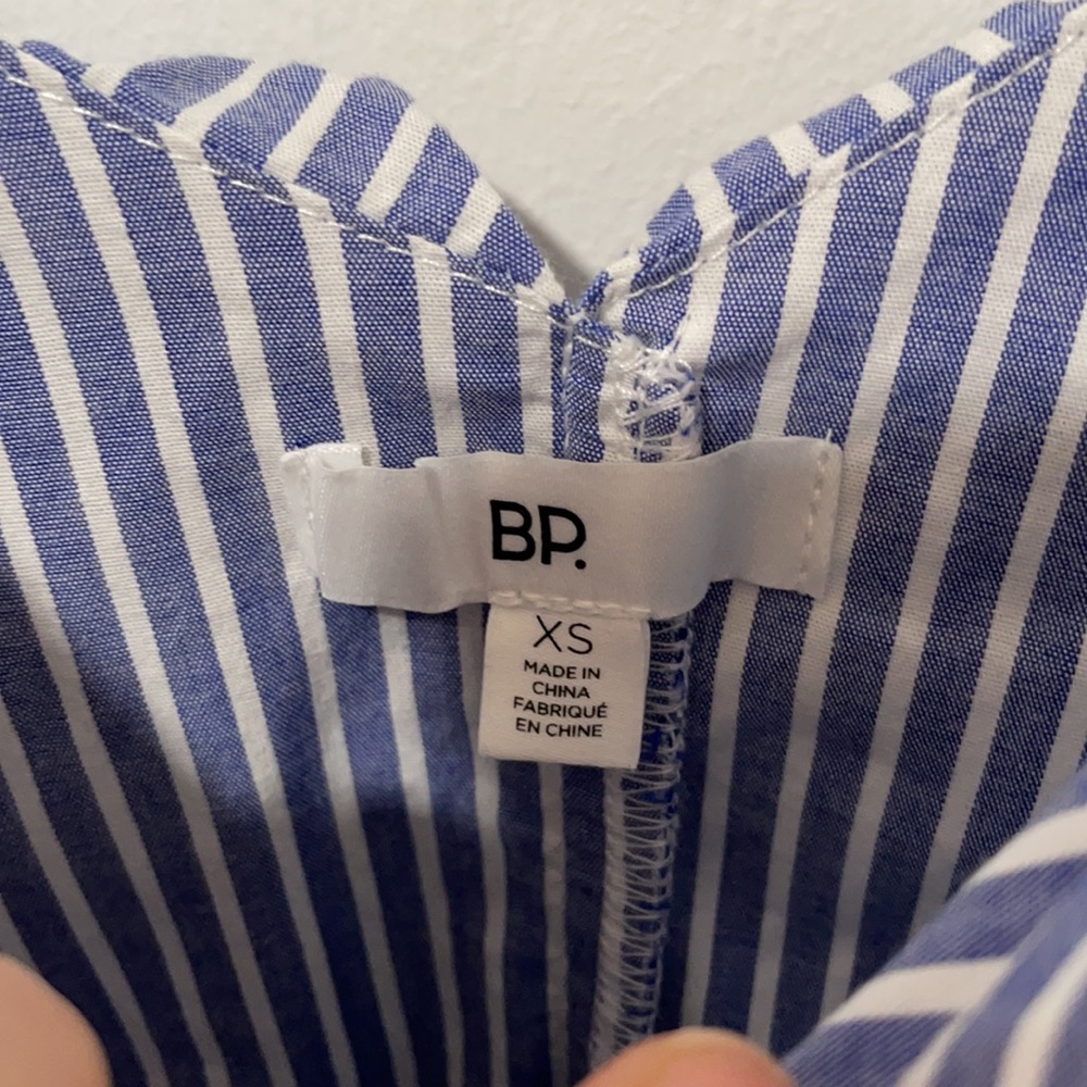 BP Stripe Ruffle Wrap Dress - Picture 6 of 8
